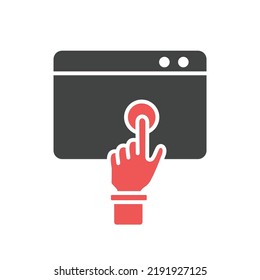 Hand click icons  symbol vector elements for infographic web