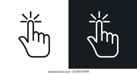 Hand click icons. vector set in black colors