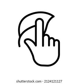 Clic de mano, hoja. estilo de icono de línea. adecuado para el icono de ecología. diseño simple editable. vector de plantilla de diseño