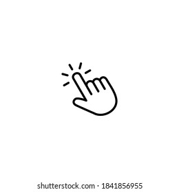 Hand click line icon, Hand cursor symbol vector