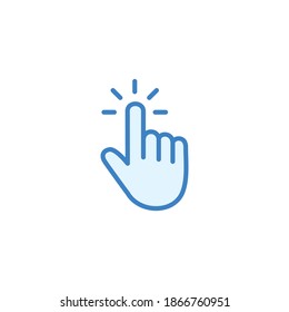 Icono de la línea de la mano, vector del símbolo del cursor de la mano