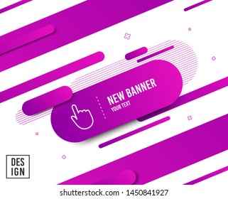 Hand Click line icon. Finger touch sign. Cursor pointer symbol. Diagonal abstract banner. Linear hand click icon. Geometric line shapes. Vector
