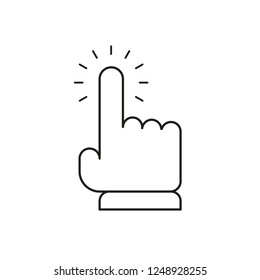 Hand click. Linear icon.