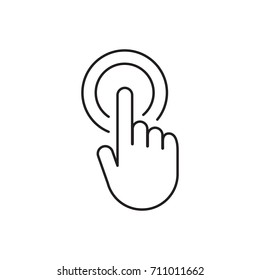 Hand click. Linear icon.
