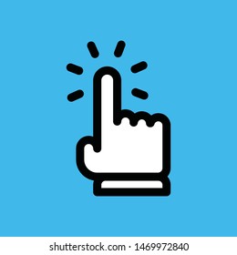Hand click linear icon. Finger cursor pointer vector.