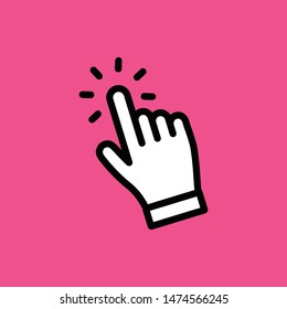 Hand click linear icon. Finger cursor pointer vector.