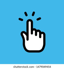 Hand click linear icon. Finger cursor pointer vector.
