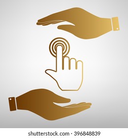 Hand click on button