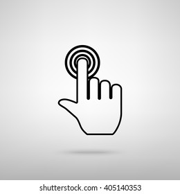 Hand click on button