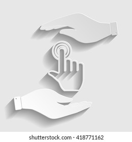 Hand click on button