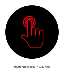 Hand click on button