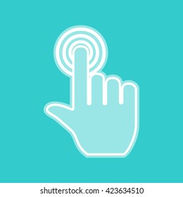 Hand click on button