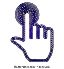 Hand click on button