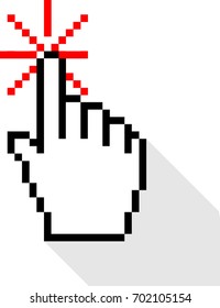 Hand click pixel vector