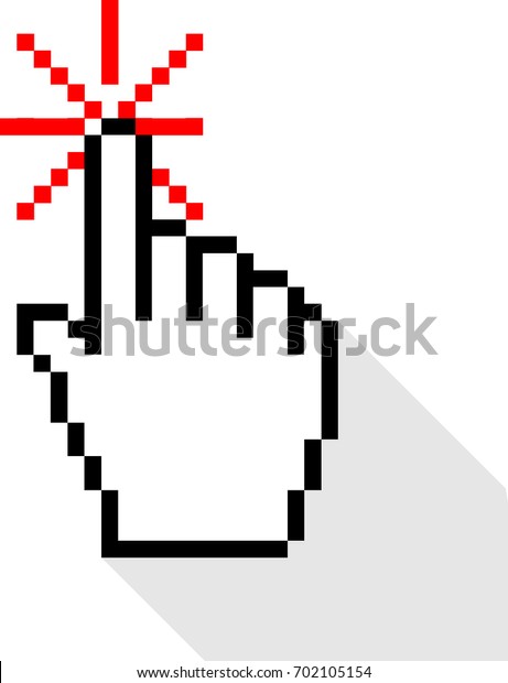 Hand Click Pixel Vector Stock Vector (Royalty Free) 702105154 ...