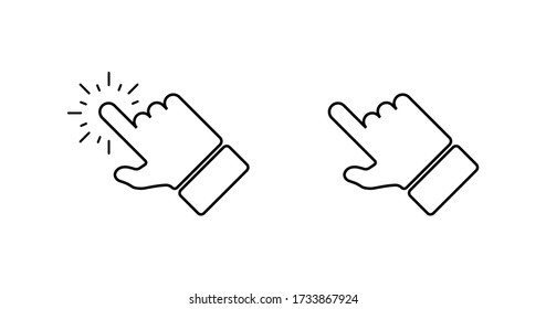 Hand click pointer isolated icon in flat style. Vector illustration for wab