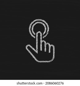 Hand Click sketch style sign for mobile concept and web design. Cursor pointer symbol, logo illustration