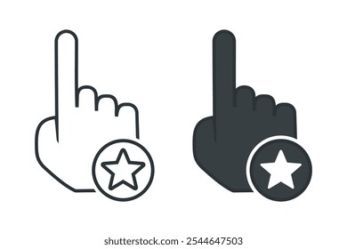 Hand click star. Illustration vector