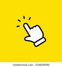 Hand click vector icon, clicking pointer.