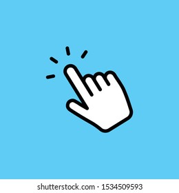 Hand click vector icon, clicking pointer.