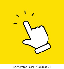 Hand click vector icon, clicking pointer.