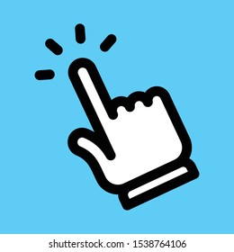 Hand click vector icon, clicking pointer.
