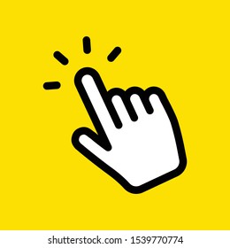 Hand Click Vector Icon, Clicking Pointer.