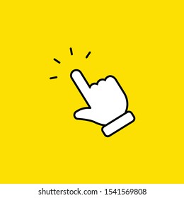 Hand click vector icon, clicking pointer.