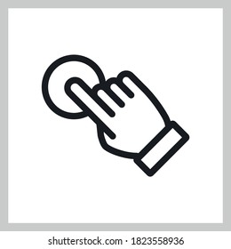 Hand click vector icon, clicking pointer.