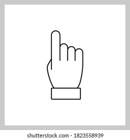 Hand click vector icon, clicking pointer.