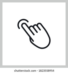 Hand click vector icon, clicking pointer.