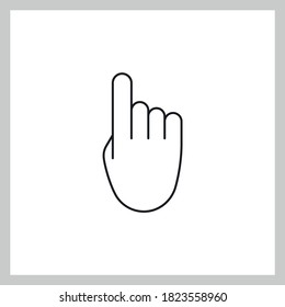 Hand click vector icon, clicking pointer.