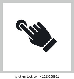 Hand click vector icon, clicking pointer.