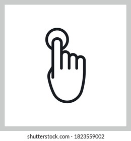Haga clic con la mano en icono vector, haciendo clic en puntero.