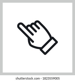 Hand click vector icon, clicking pointer.
