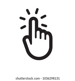 Hand click vector icon, cursor pointer
