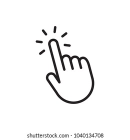 Hand Click Vector Icon, Cursor Pointer