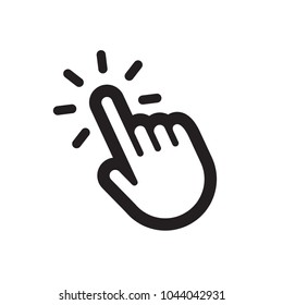 Hand click vector icon, cursor pointer