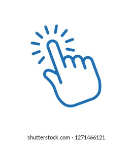 Hand click vector icon, cursor clicking symbol