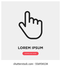 Hand click vector icon, cursor symbol. Modern, simple flat vector illustration for web site or mobile app