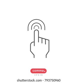 Hand click vector icon, gesture symbol