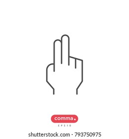 Hand click vector icon, gesture symbol