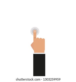 Hand click. Vector icon illustration, flat design.