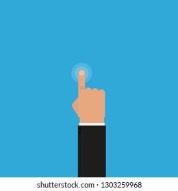 Hand click. Vector icon illustration, flat design.