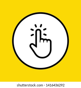 Hand click vector icon. Mouse clicking symbol.