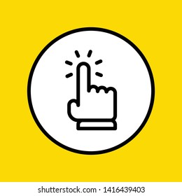 Hand click vector icon. Mouse clicking symbol.