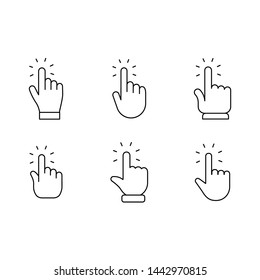 Hands Clicking Icons Collection Hand Click Stock Vector (Royalty Free ...