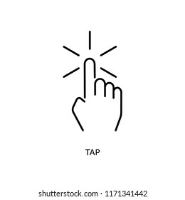 Hand click vector icon. Tap illustration