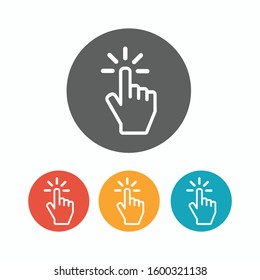 Hand click vector icon for web site or mobile app