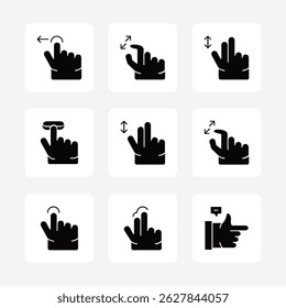 Hand click vector icons set. Website computer interface button.